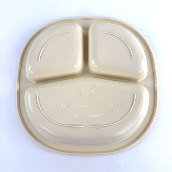 Rubbermaid Microwave Heatables Cookware 0059 Almond with Sheer Lid Vintage - Picture 4 of 9